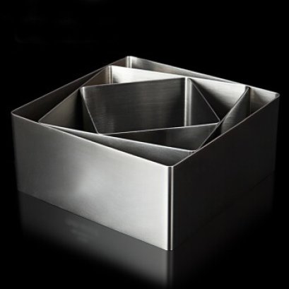 ริงสแตนเลส สี่เหลี่ยม 4 ขนาด (สูง 8-10 ซม.)